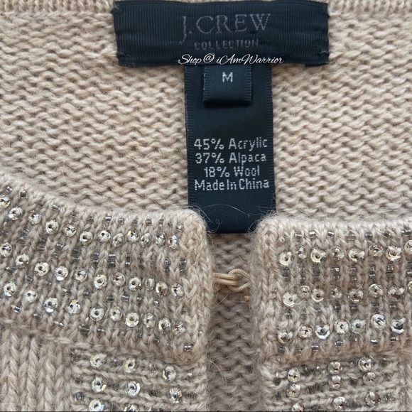 J.Crew Collection jeweled trim ecru cardigan *shop@iamwarrior - Picture 7 of 10